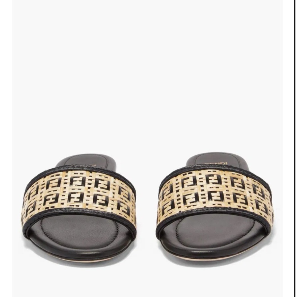 Fendi FF Raffia slides